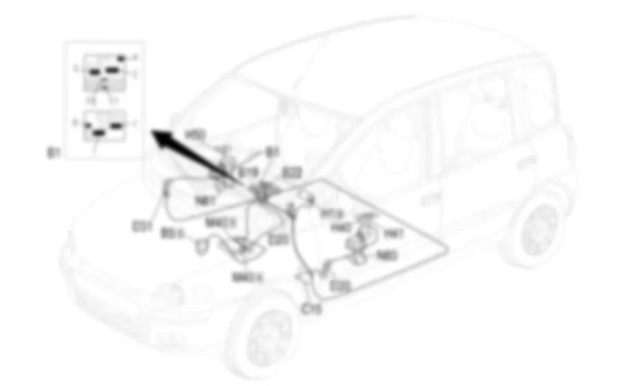 ALZACRISTALLI  ANTERIORI - Localizzazione componenti Fiat MULTIPLA 1.9 JTD 8V  da 06/99 a 03/02