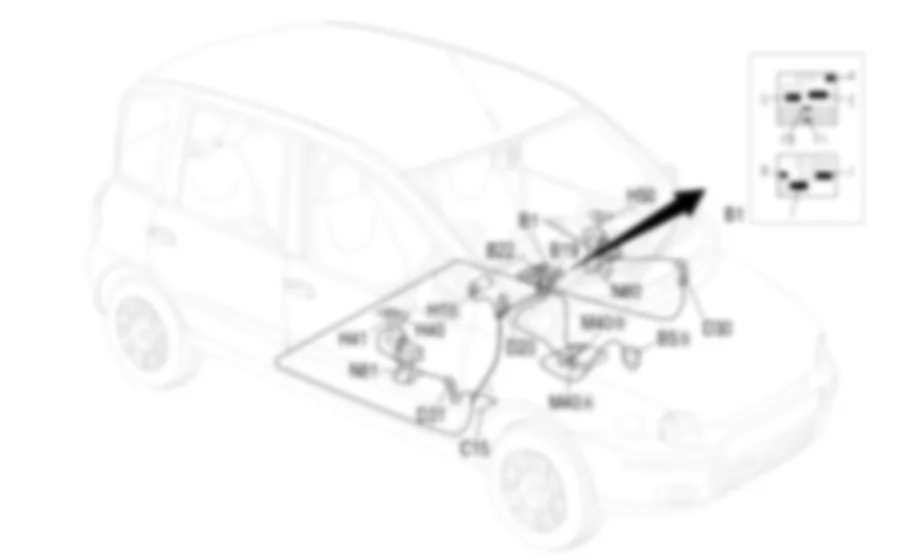 ALZACRISTALLI  ANTERIORI - Localizzazione componenti Fiat MULTIPLA 1.9 JTD 8V  da 06/99 a 03/02