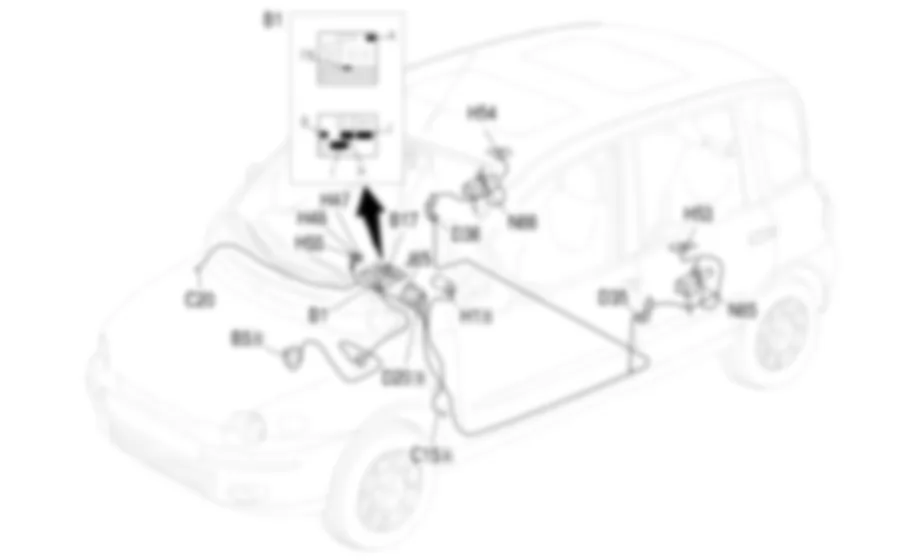 ALZACRISTALLI POSTERIORI - Localizzazione componenti Fiat MULTIPLA 1.9 JTD 8V  da 04/02 a 08/03