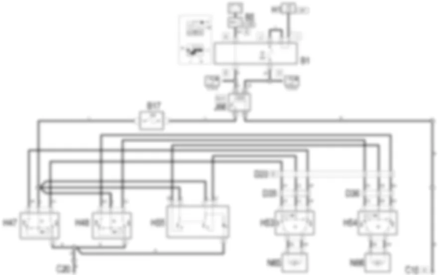 ALZACRISTALLI POSTERIORI - Schema elettrico Fiat MULTIPLA 1.9 JTD 8V  da 06/99 a 03/02
