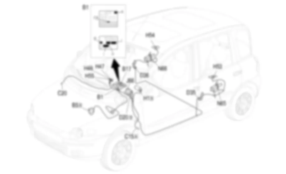 ALZACRISTALLI POSTERIORI - Localizzazione componenti Fiat MULTIPLA 1.9 JTD 8V  da 06/99 a 03/02