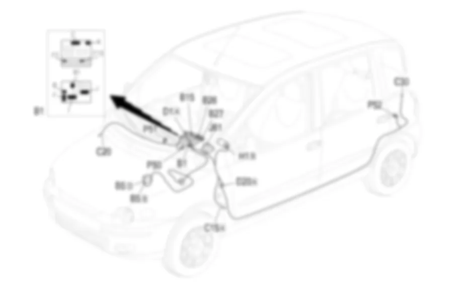 ACCENDISIGARI / PRESA DI CORRENTE - Localizzazione componenti Fiat MULTIPLA 1.9 JTD 8V fino a 05/04 ACCENDISIGARI / PRESA DI CORRENTE - Localizzazione componenti Fiat MULTIPLA 1.9 JTD 8V fino a 05/04