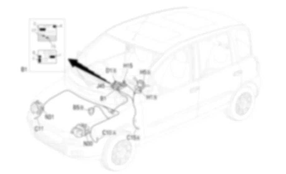 REGOLATORE ASSETTO               FARI - Localizzazione componenti Fiat MULTIPLA 1.9 JTD 8V  fino a 05/99