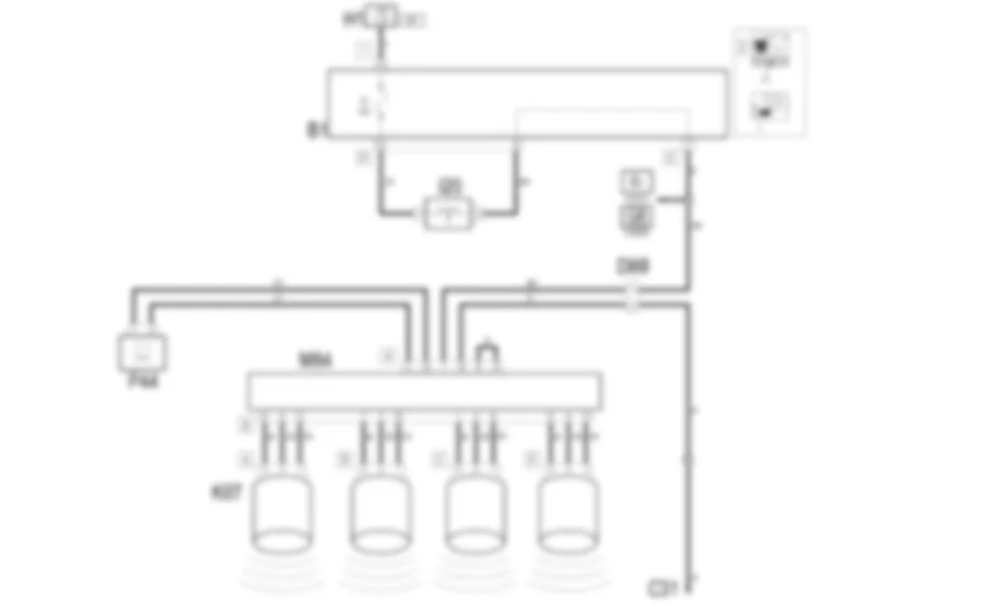 SENSORE DI PARCHEGGIO - Schema elettrico Fiat MULTIPLA 1.9 JTD 8V  da 04/02 a 08/03