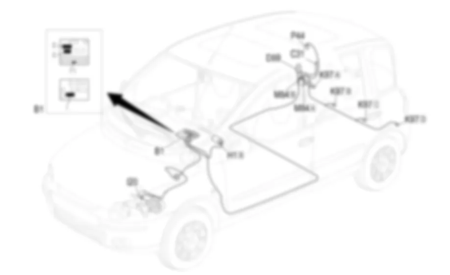 SENSORE DI PARCHEGGIO - Localizzazione componenti Fiat MULTIPLA 1.9 JTD 8V  da 04/02 a 08/03