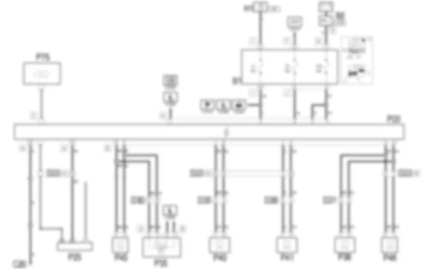 AUTORADIO - Schema elettrico Fiat MULTIPLA 1.9 JTD 8V da 06/99 a 03/02 AUTORADIO - Schema elettrico Fiat MULTIPLA 1.9 JTD 8V da 06/99 a 03/02