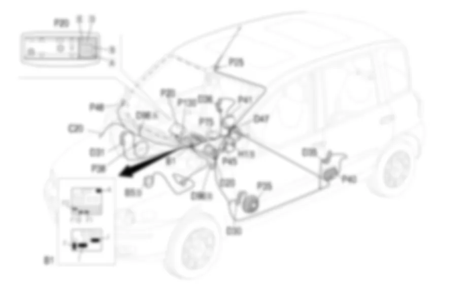 AUTORADIO - Localizzazione componenti Fiat MULTIPLA 1.9 JTD 8V da 04/02 a 08/03 AUTORADIO - Localizzazione componenti Fiat MULTIPLA 1.9 JTD 8V da 04/02 a 08/03