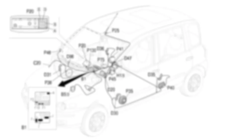 AUTORADIO - Localizzazione componenti Fiat MULTIPLA 1.9 JTD 8V da 06/99 a 03/02 AUTORADIO - Localizzazione componenti Fiat MULTIPLA 1.9 JTD 8V da 06/99 a 03/02
