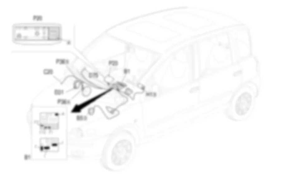 PREDISPOSIZIONE TELEFONO               CELLULARE - Localizzazione componenti Fiat MULTIPLA 1.9 JTD 8V  da 06/99 a 03/02