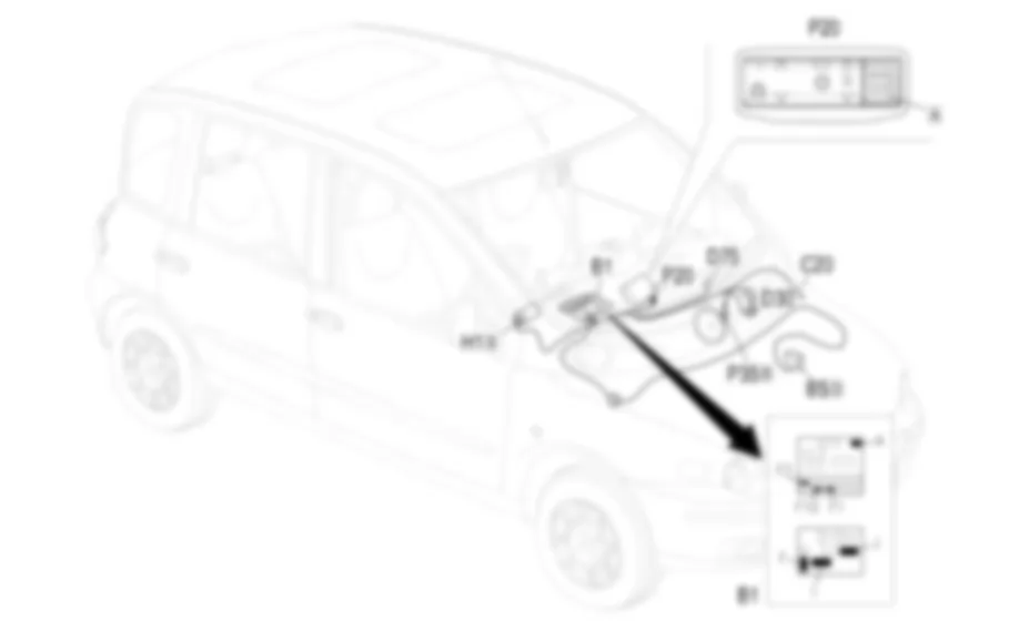 PREDISPOSIZIONE TELEFONO               CELLULARE - Localizzazione componenti Fiat MULTIPLA 1.9 JTD 8V  da 06/99 a 03/02