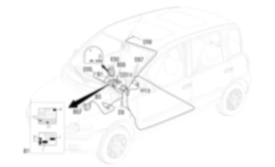 PREDISPOSIZIONE TAXI - Localizzazione componenti Fiat MULTIPLA 1.9 JTD 8V  fino a 05/04