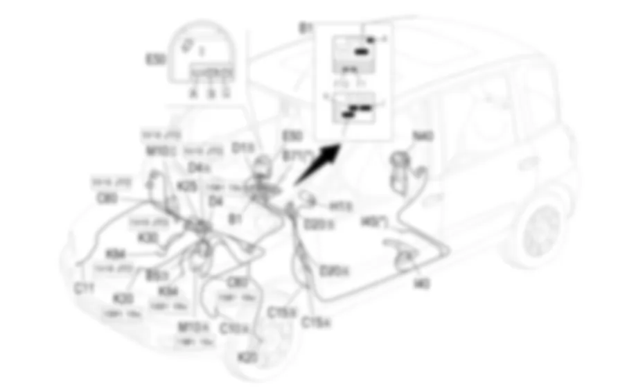STRUMENTO DI BORDO - Localizzazione componenti Fiat MULTIPLA 1.9 JTD 8V fino a 05/04 STRUMENTO DI BORDO - Localizzazione componenti Fiat MULTIPLA 1.9 JTD 8V fino a 05/04