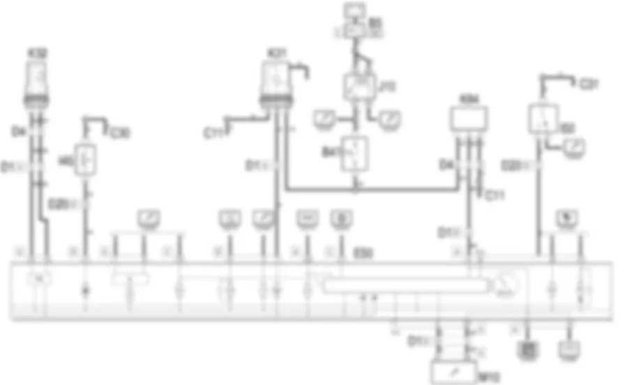 STRUMENTO DI BORDO - Schema elettrico Fiat MULTIPLA 1.9 JTD 8V  da 06/99 a 03/02