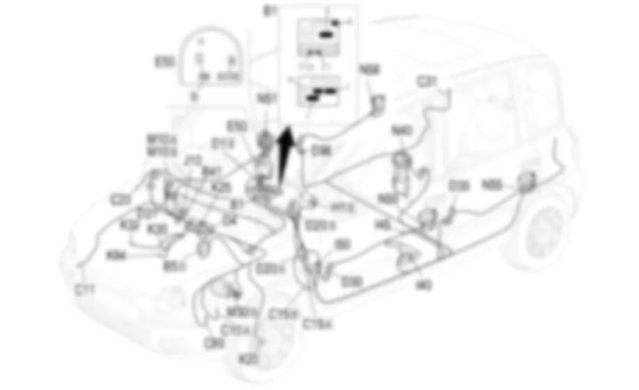 STRUMENTO DI BORDO - Localizzazione componenti Fiat MULTIPLA 1.9 JTD 8V  da 06/99 a 03/02