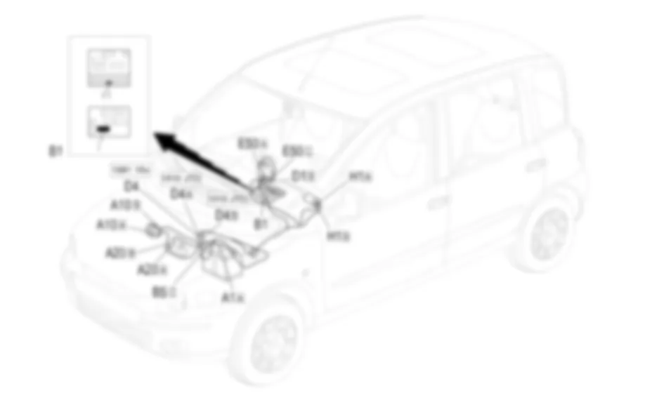 AVVIAMENTO E RICARICA - Localizzazione componenti Fiat MULTIPLA 1.9 JTD 8V  da 04/02 a 08/03