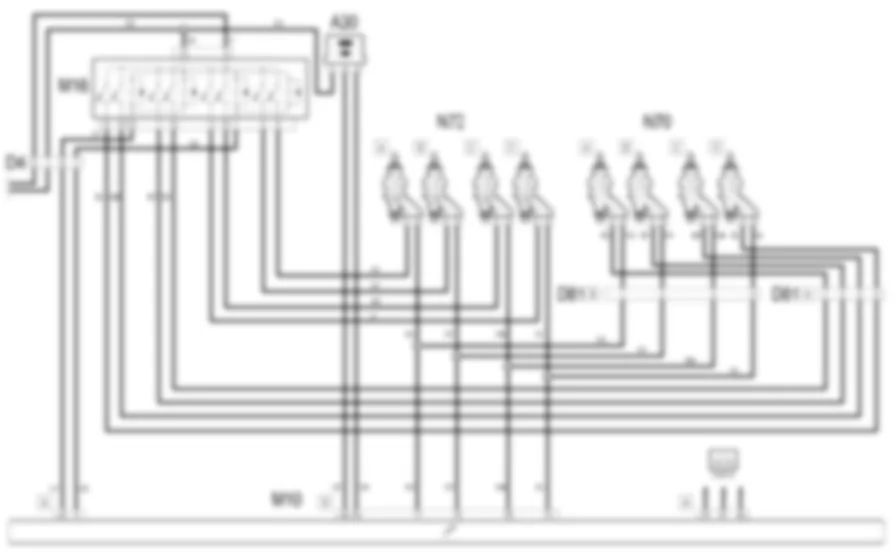 GESTIONE ELETTRONICA               MOTORI BENZINA - Schema elettrico Fiat MULTIPLA 1.6 16v  da 04/02 a 08/03