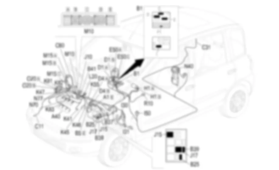 GESTIONE ELETTRONICA MOTORI DIESEL - Localizzazione componenti Fiat MULTIPLA 1.9 JTD 8V da 06/99 a 03/02 GESTIONE ELETTRONICA MOTORI DIESEL - Localizzazione componenti Fiat MULTIPLA 1.9 JTD 8V da 06/99 a 03/02