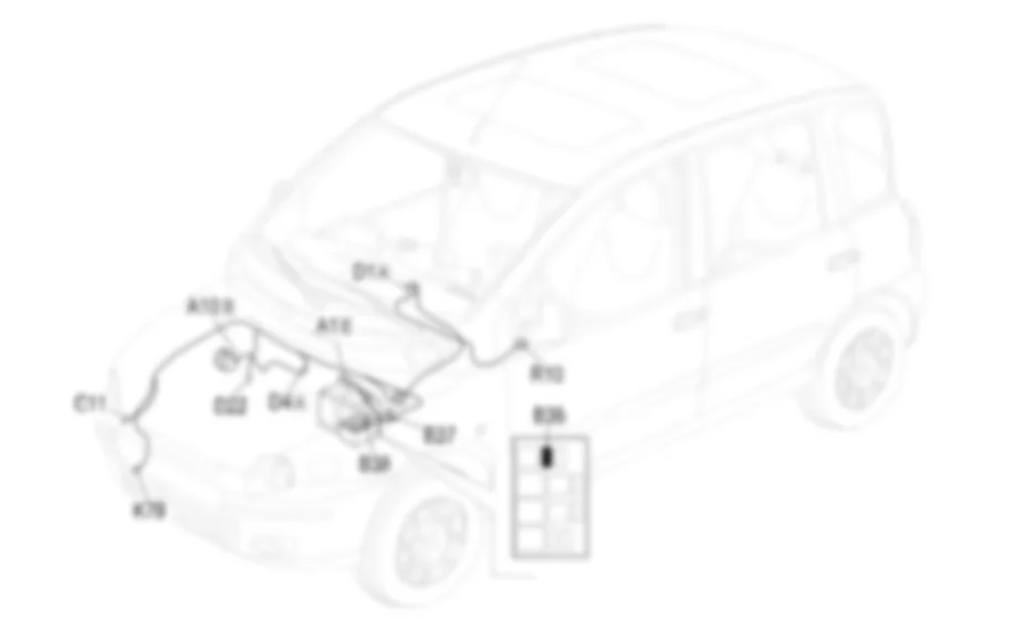 RISCALDATORE ADDIZIONALE - Localizzazione componenti Fiat MULTIPLA 1.9 JTD 8V fino a 05/99 RISCALDATORE ADDIZIONALE - Localizzazione componenti Fiat MULTIPLA 1.9 JTD 8V fino a 05/99
