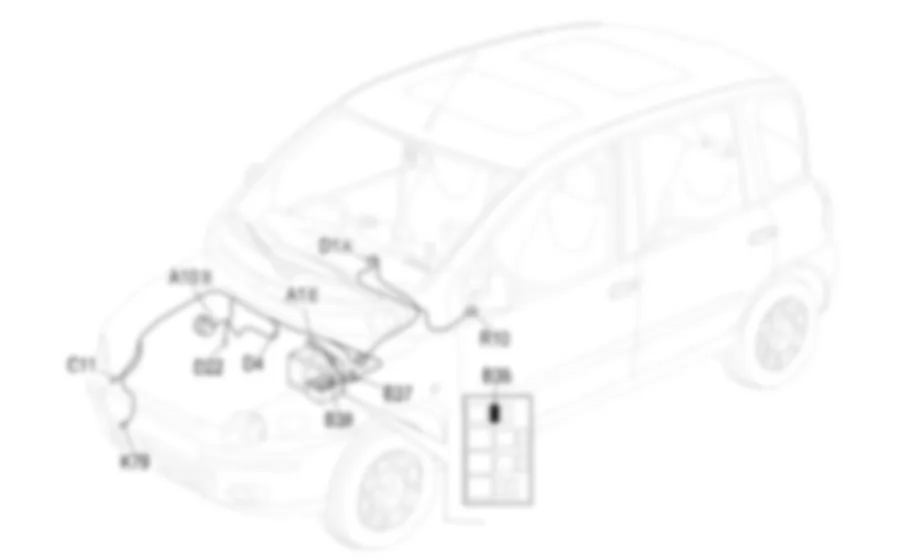 RISCALDATORE ADDIZIONALE - Localizzazione componenti Fiat MULTIPLA 1.9 JTD 8V da 06/99 a 03/02 RISCALDATORE ADDIZIONALE - Localizzazione componenti Fiat MULTIPLA 1.9 JTD 8V da 06/99 a 03/02