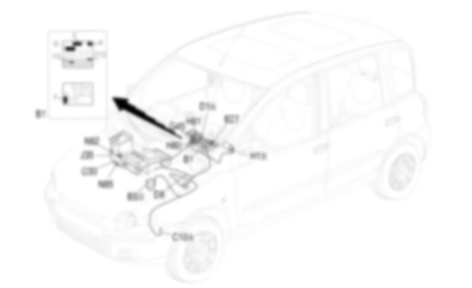 CONDIZIONATORE - Localizzazione componenti Fiat MULTIPLA 1.9 JTD 8V da 06/99 a 03/02 CONDIZIONATORE - Localizzazione componenti Fiat MULTIPLA 1.9 JTD 8V da 06/99 a 03/02