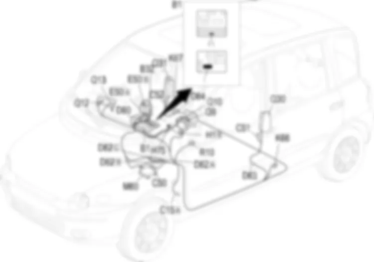 AIRBAG - Localizzazione componenti Fiat MULTIPLA 1.9 JTD 8V  fino a 05/04