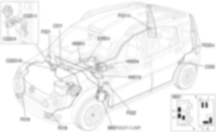 DIRECTION INDICATORS/HAZARD WARNING LIGHTS - COMPONENT LOCATION Fiat PANDA 1.3 JTD 16v  