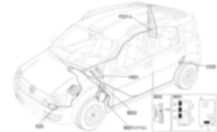 REVERSING LIGHTS - COMPONENT LOCATION Fiat PANDA 1.3 JTD 16v  