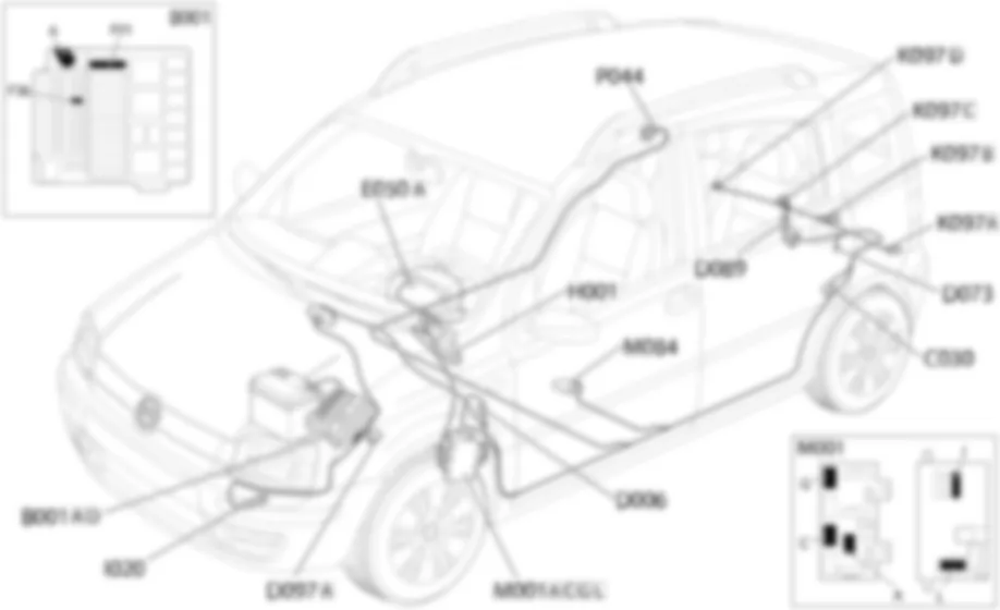 PARKING SENSOR - Location of components Fiat PANDA 1.3 JTD 16v  