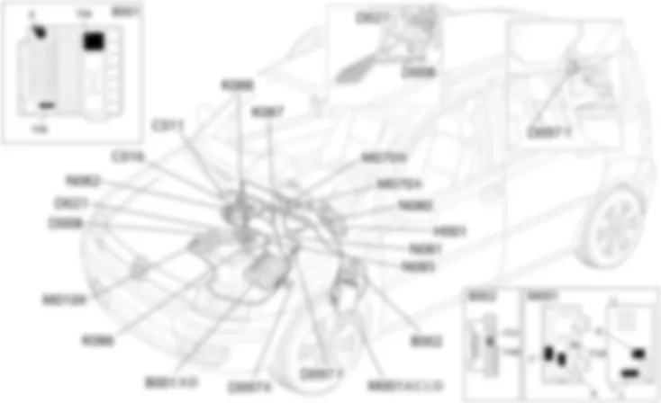 AIR CONDITIONING - Location of components Fiat PANDA 1.1  