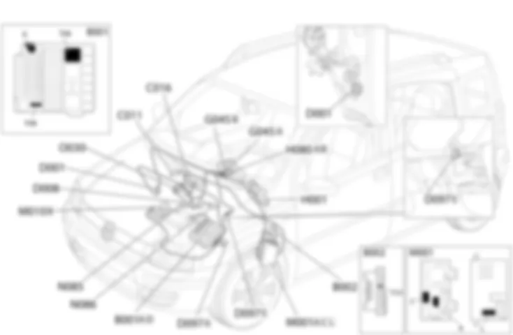 AIR CONDITIONING - Location of components Fiat PANDA 1.1  