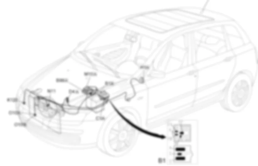 MOTORKUHLUNG - LAGE DER BAUTEILE Fiat STILO 1.6 16v  da 07/03 a 12/03