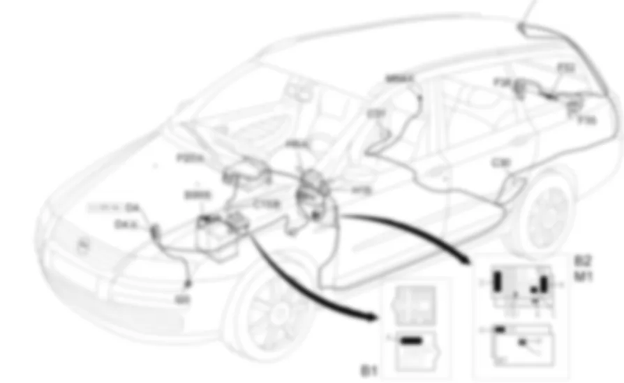 RUCKFAHRSCHEINWERFER - Lage der Bauteile Fiat STILO 2.4 20v  Fino a 06/02