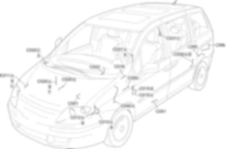 MASSEPUNKTE - EINBAULAGE DER BAUTEILE Fiat ULYSSE 2.0 16V JTD fino a 04/03 MASSEPUNKTE - EINBAULAGE DER BAUTEILE Fiat ULYSSE 2.0 16V JTD fino a 04/03