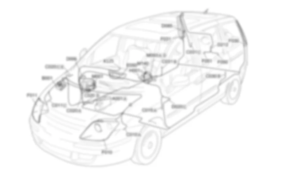 STANDLICHT / KENNZEICHENLEUCHTE - EINBAULAGE DER BAUTEILE Fiat ULYSSE 2.2 16V JTD da 04/03 STANDLICHT / KENNZEICHENLEUCHTE - EINBAULAGE DER BAUTEILE Fiat ULYSSE 2.2 16V JTD da 04/03