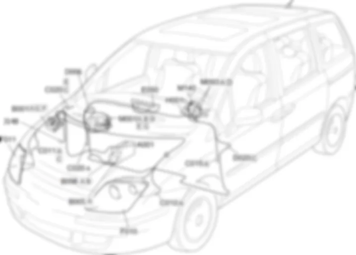 FERNLICHT - EINBAULAGE DER BAUTEILE Fiat ULYSSE 2.0 16V JTD fino a 04/03 FERNLICHT - EINBAULAGE DER BAUTEILE Fiat ULYSSE 2.0 16V JTD fino a 04/03