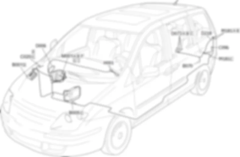 VORBEREITUNG ANHANGER - ANORDNUNG DER BAUTEILE Fiat ULYSSE 2.0 16V JTD fino a 04/03 VORBEREITUNG ANHANGER - ANORDNUNG DER BAUTEILE Fiat ULYSSE 2.0 16V JTD fino a 04/03
