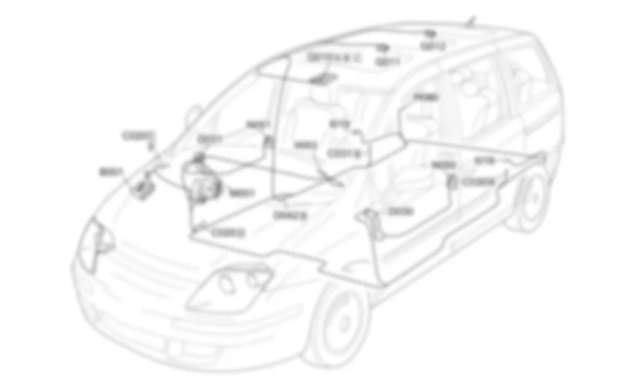 DECKENLEUCHTEN - EINBAULAGE DER BAUTEILE Fiat ULYSSE 2.2 16V JTD fino a 04/03 DECKENLEUCHTEN - EINBAULAGE DER BAUTEILE Fiat ULYSSE 2.2 16V JTD fino a 04/03