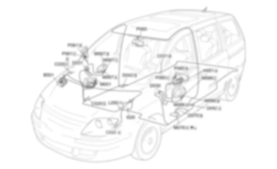 EINSTELLUNG DER AUSSENSPIEGEL - EINBAULAGE DER BAUTEILE Fiat ULYSSE 2.0 16V JTD fino a 04/03 EINSTELLUNG DER AUSSENSPIEGEL - EINBAULAGE DER BAUTEILE Fiat ULYSSE 2.0 16V JTD fino a 04/03