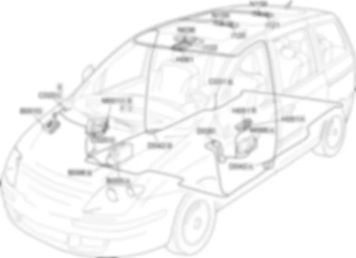 SCHIEBEDACH - EINBAULAGE DER BAUTEILE Fiat ULYSSE 2.0 16V JTD fino a 04/03 SCHIEBEDACH - EINBAULAGE DER BAUTEILE Fiat ULYSSE 2.0 16V JTD fino a 04/03