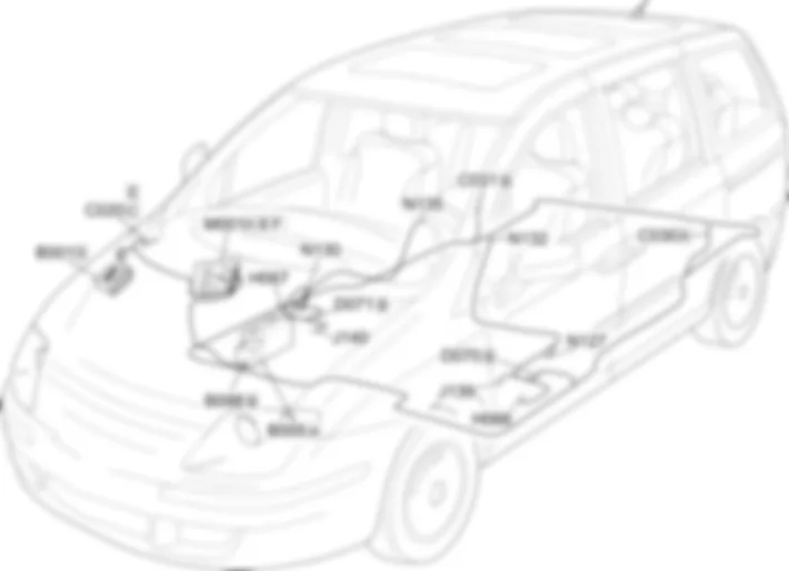 ELEKTRISCH VERSTELLBARE SITZE - ANORDNUNG DER BAUTEILE Fiat ULYSSE 2.0 16V JTD da 04/03 ELEKTRISCH VERSTELLBARE SITZE - ANORDNUNG DER BAUTEILE Fiat ULYSSE 2.0 16V JTD da 04/03