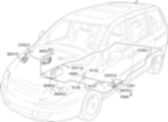 ELEKTRISCH VERSTELLBARE SITZE - ANORDNUNG DER BAUTEILE Fiat ULYSSE 2.2 16V JTD fino a 04/03 ELEKTRISCH VERSTELLBARE SITZE - ANORDNUNG DER BAUTEILE Fiat ULYSSE 2.2 16V JTD fino a 04/03