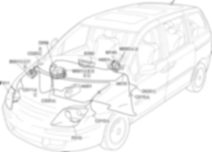 LEUCHTWEITENREGELUNG - EINBAULAGE DER BAUTEILE Fiat ULYSSE 2.0 16V JTD fino a 04/03 LEUCHTWEITENREGELUNG - EINBAULAGE DER BAUTEILE Fiat ULYSSE 2.0 16V JTD fino a 04/03