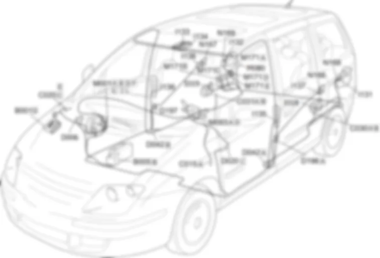 SEITLICHE SCHIEBETUREN - EINBAULAGE DER BAUTEILE Fiat ULYSSE 2.0 16V JTD fino a 04/03 SEITLICHE SCHIEBETUREN - EINBAULAGE DER BAUTEILE Fiat ULYSSE 2.0 16V JTD fino a 04/03
