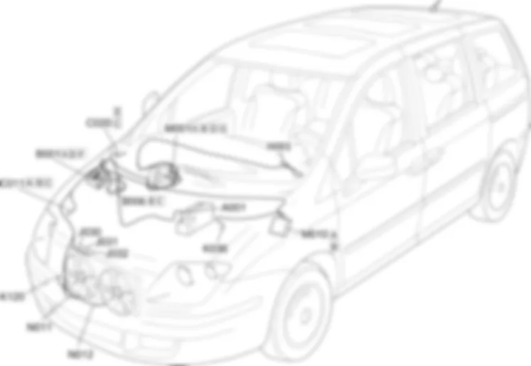 MOTORKUHLUNG - EINBAULAGE DER BAUTEILE Fiat ULYSSE 2.2 16V JTD  fino a 04/03