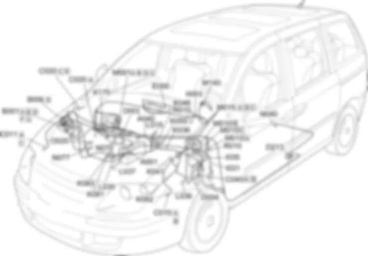 ELEKTRONISCHE STEUERUNG DIESELMOTOREN - EINBAULAGE DER BAUTEILE Fiat ULYSSE 2.0 16V JTD fino a 04/03 ELEKTRONISCHE STEUERUNG DIESELMOTOREN - EINBAULAGE DER BAUTEILE Fiat ULYSSE 2.0 16V JTD fino a 04/03
