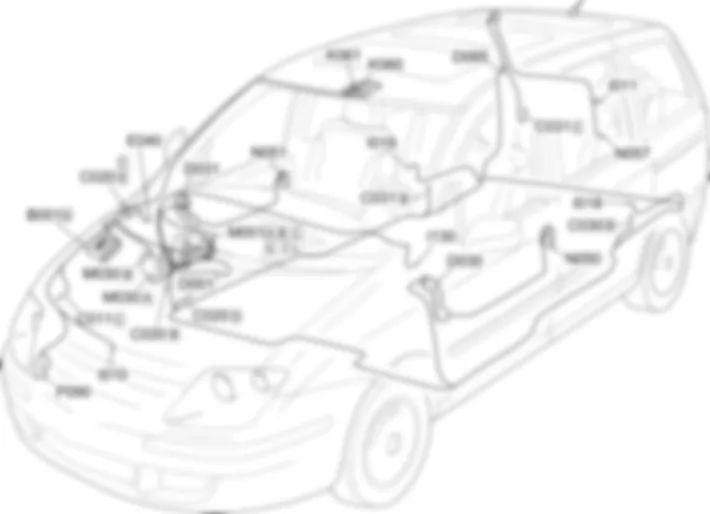 ALARMANLAGE - EINBAULAGE DER BAUTEILE Fiat ULYSSE 2.0 16V JTD  fino a 04/03