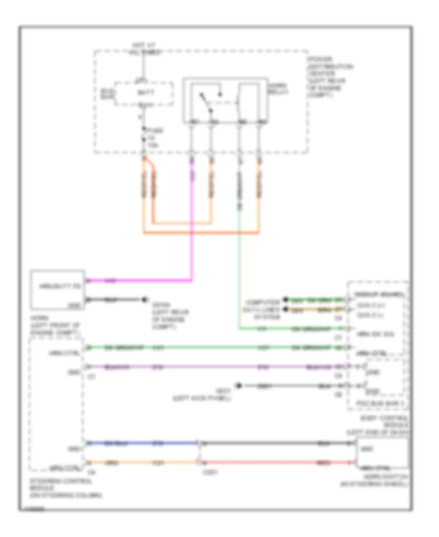 Horn Wiring Diagram for Fiat 500 Abarth 2013