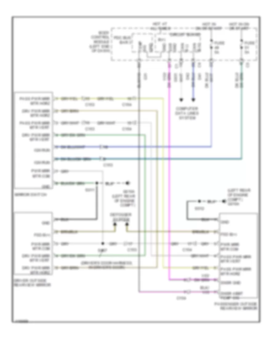 Power Mirrors Wiring Diagram for Fiat 500 Lounge 2013