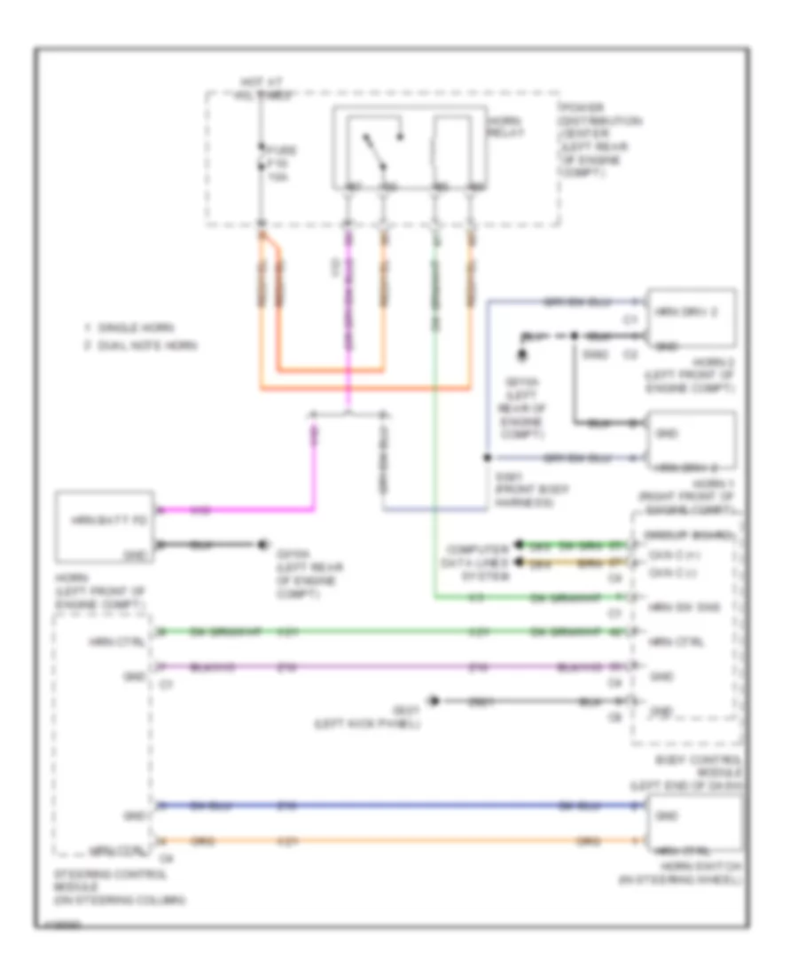 Horn Wiring Diagram for Fiat 500 Abarth 2014