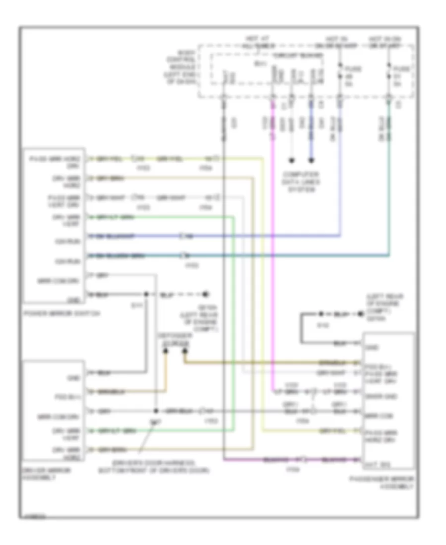 Power Mirrors Wiring Diagram for Fiat 500 Lounge 2014
